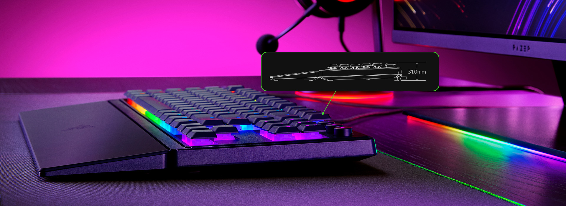 מקלדת גיימינג Razer Ornata V3 Tenkeyless