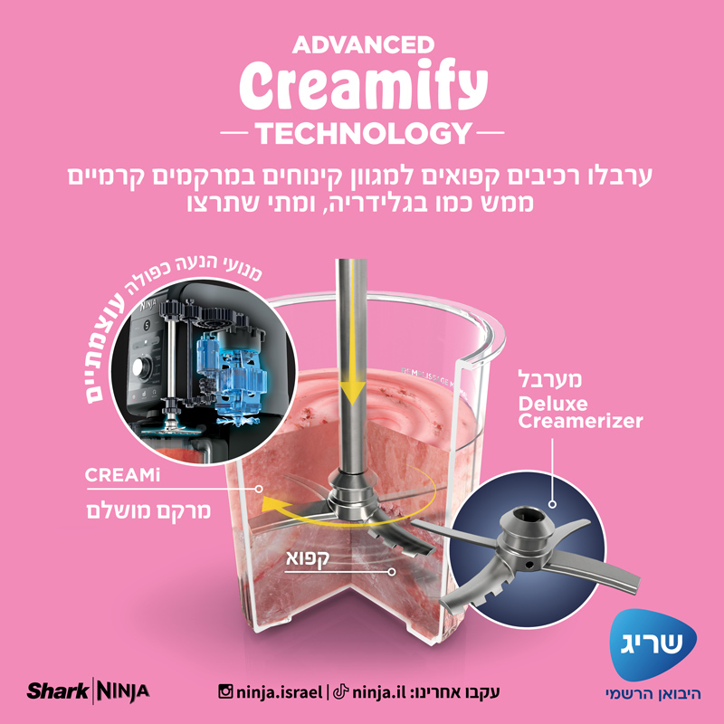 מכונת גלידה Ninja Creami NC503 מכונת גלידה Ninja Creami NC503