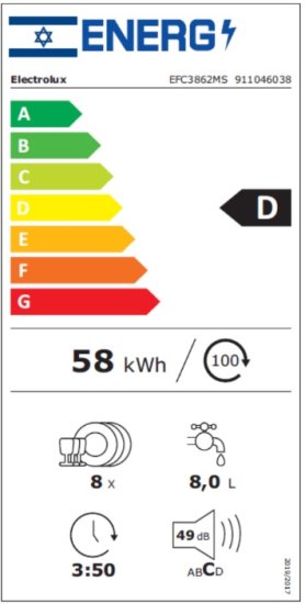 מדיח כלים קומפקטי Electrolux EFC3862MS מדיח כלים קומפקטי Electrolux EFC3862MS