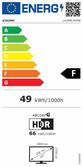 טלוויזיה חכמה Xiaomi A Pro 43 QLED 4K L43MB-APME טלוויזיה חכמה Xiaomi A Pro 43 QLED 4K L43MB-APME